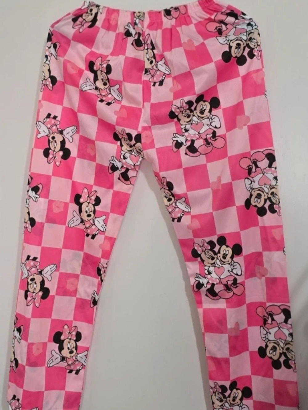 Girls Pink Minnie Mouse-Print Pajama Leggings